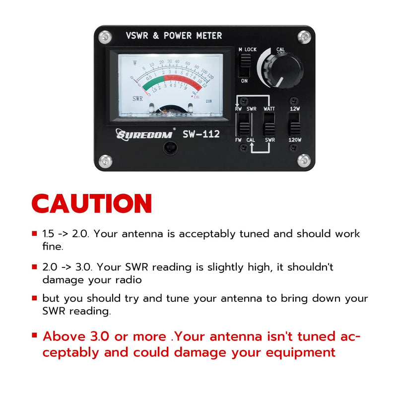 [AUSTRALIA] - Mcbazel Surecom SW-112HF 1.5-60MHz 120W V.S.W.R. & Power Meter 