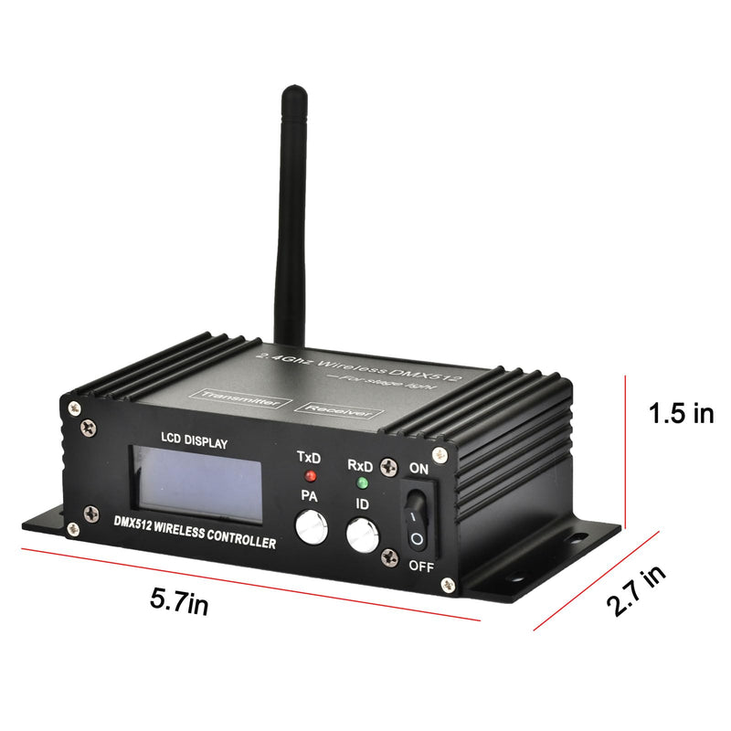 Tiandirenhe DMX 512 Controller, 2.4G Wireless Transmitter Receiver, LCD Display Power Adjustable Repeater Lighting Dimmer Controller for DJ Light Party Disco KTV Bars