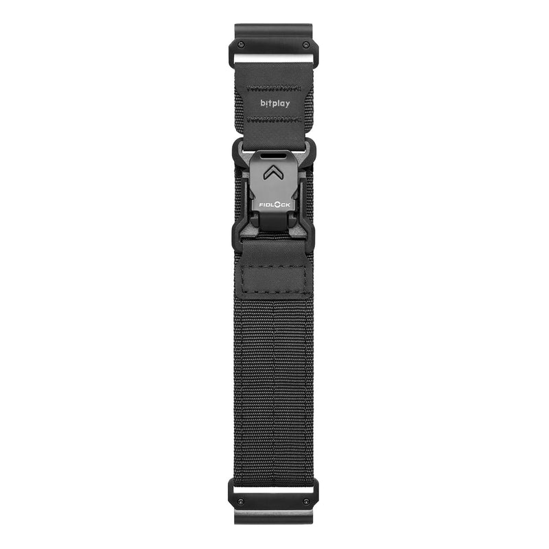 bitplay QuickFit Watch Band 22mm / 26mm – Magnetic Fidlock Buckle, Quick Releaase, Compatible with Garmin Forerunner, Fenix, Instinct, Quatix Series, Reinforced Nylon & Hypalon Strap Dark Black