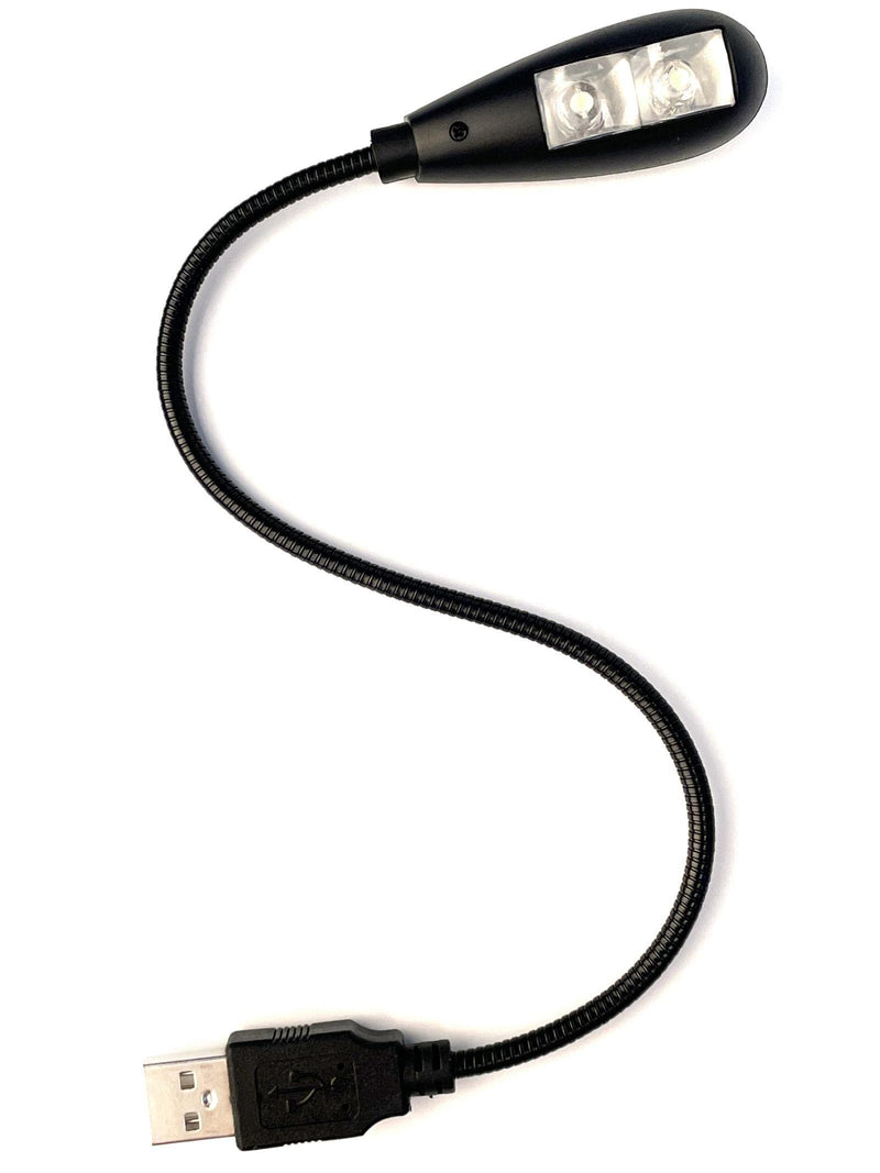 [AUSTRALIA] - LED USB Reading Lamp Light with 2-Brightness Dimmable Setting, Flexible Gooseneck USB Light for Notebook Laptop Keyboard, Powerbank(On/Off Switch, 1 Black+1 Mini USB Light) 