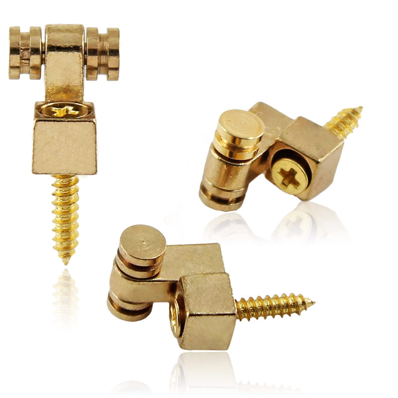 2 Pcs Guitar Roller String Tree, Gold String Tree Retainer Telecaster String Guide Bass String Retainer Screw for Tele Start(Brass)