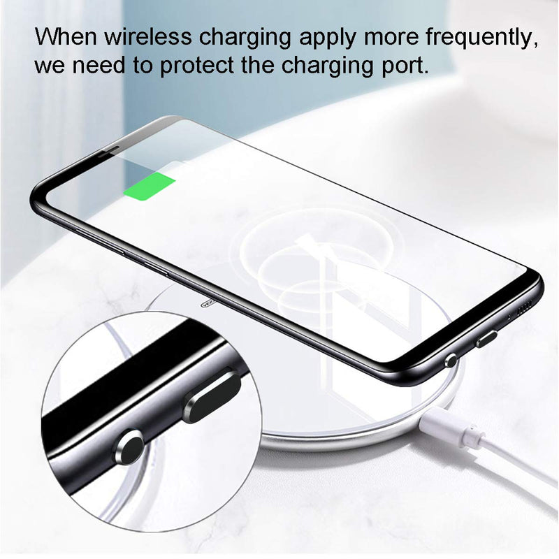USB Type C Dust Plugs Charging Port Cover Caps with Cable Protectors 2 Pack Compatible with Samsung Galaxy S23/S22/S21/S20+ Ultra/Z Flip 4/Z Fold 4 Pixel OnePlus (Black) Black