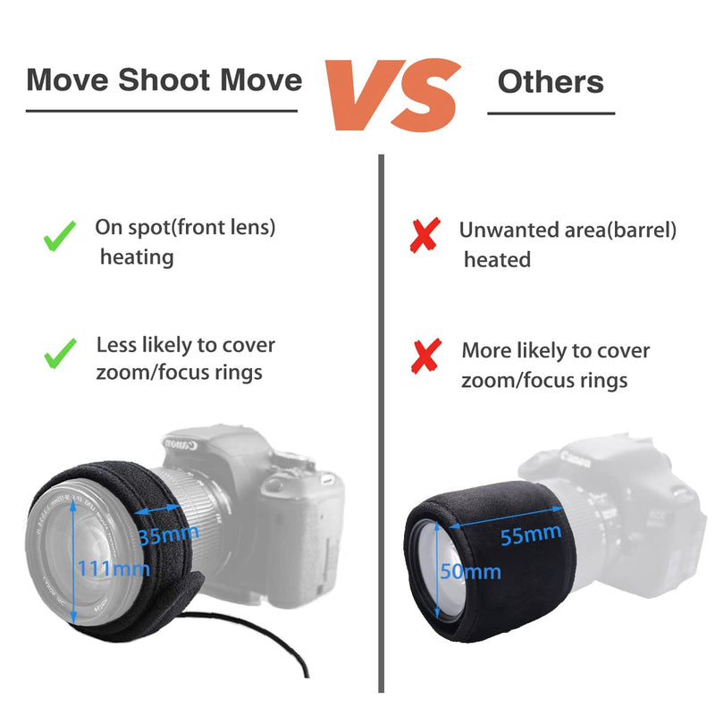 Lens Warmer with Cold Flexible Cable Down to -25℃, 350mm Dew Heater Strip Prevents Lens from Dew, Fog and Condensation for Astrophotography, Lens Heater Compatible w/ Telescope and Camera in 4.26"
