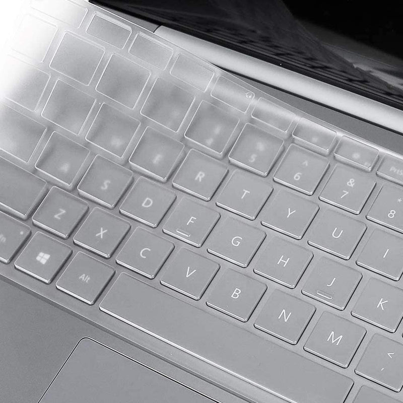 ProElife Keyboard Cover Skin for 2021 2020 Microsoft Surface Laptop Go 12.4" & 2022 Surface Laptop Go 2 12.4 inch with Fingerprint Power Button Ultra Thin TPU Keyboard Protector (Transparent) For Surface Laptop Go 12.4 inch