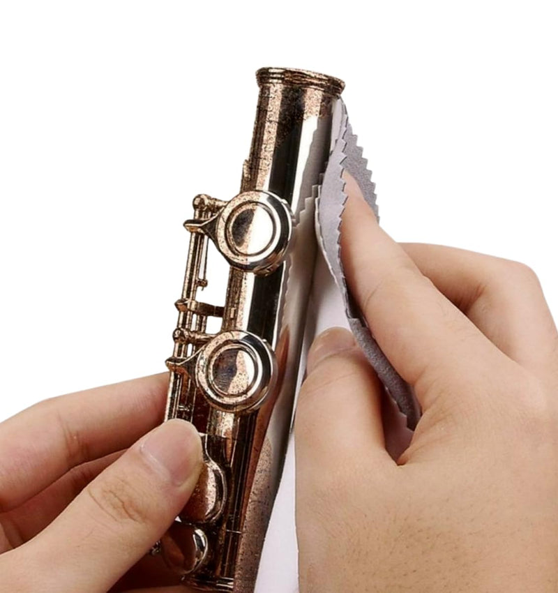 Double Layer Musical Instruments Cleaning Polishing Cloth for Saxophone, Flute, Trumpet, French Horn, Brass Instruments, 2pcs
