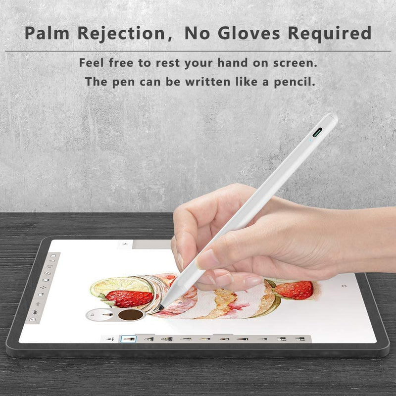 Stylus Pen for iPad with Palm Rejection, XIRON Active Pencil Compatible with (2018-2022) Apple iPad Pro 11 & 12.9 inch, iPad 9th/8th/7th/6th Gen, iPad Air 5th/4th/3rd Gen,iPad Mini 6th/5th Gen A-White