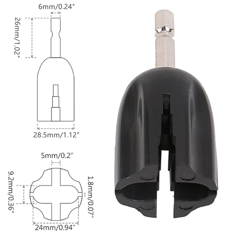 [AUSTRALIA] - Guitar String Winder Head, Drill Bit Plug Peg Puller DIY Maintenance Tool for Folk Guitar, Electric Guitar, Bass, Classical Guitar, Ukulele 