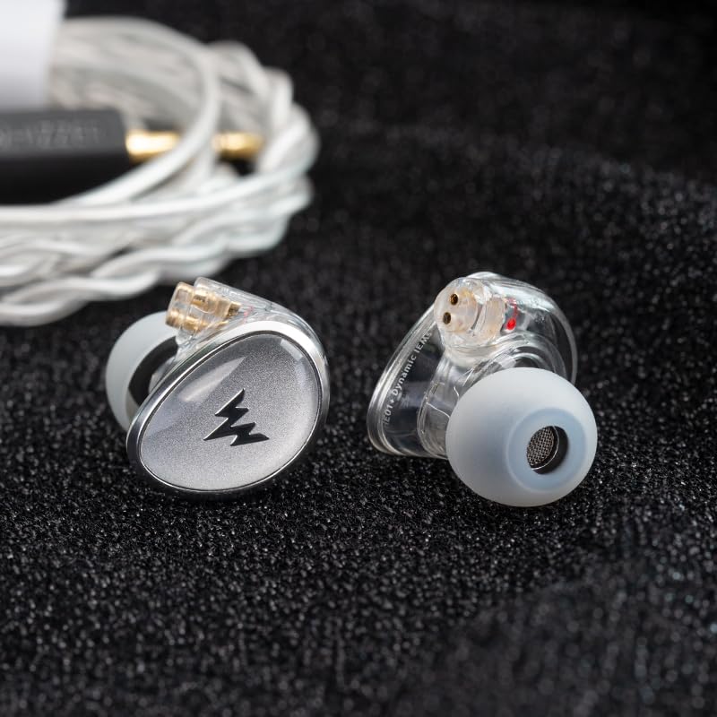 Whizzer Kylin HE01+ in-Ear Headphones Clear Sound Deep Bass PU&PEEK Hybrid Diaphragm 7N OFC Interchangeable Cable Hi-Res Certified in-Ear Monitor