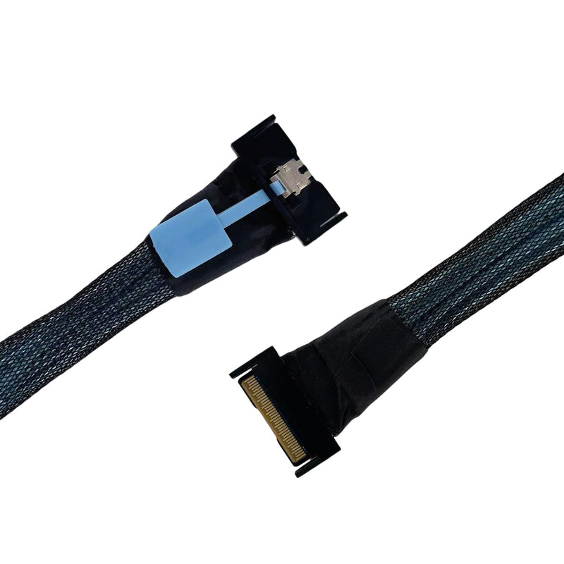 MCIO 8i to 8i Cable, PCIe 5.0 Gen5 Internal High-Speed Adapter, SFF-TA-1016 Connector for NVMe RAID Controller Server Storage Backplane, 50CM