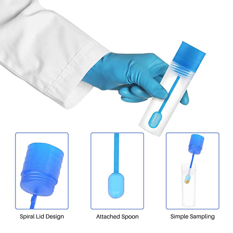 Pack of 5 Faecal Sample Tubes, Sample Tubes, Chair Sample Tubes, Dog and Cat, Chair Tube with Spoon
