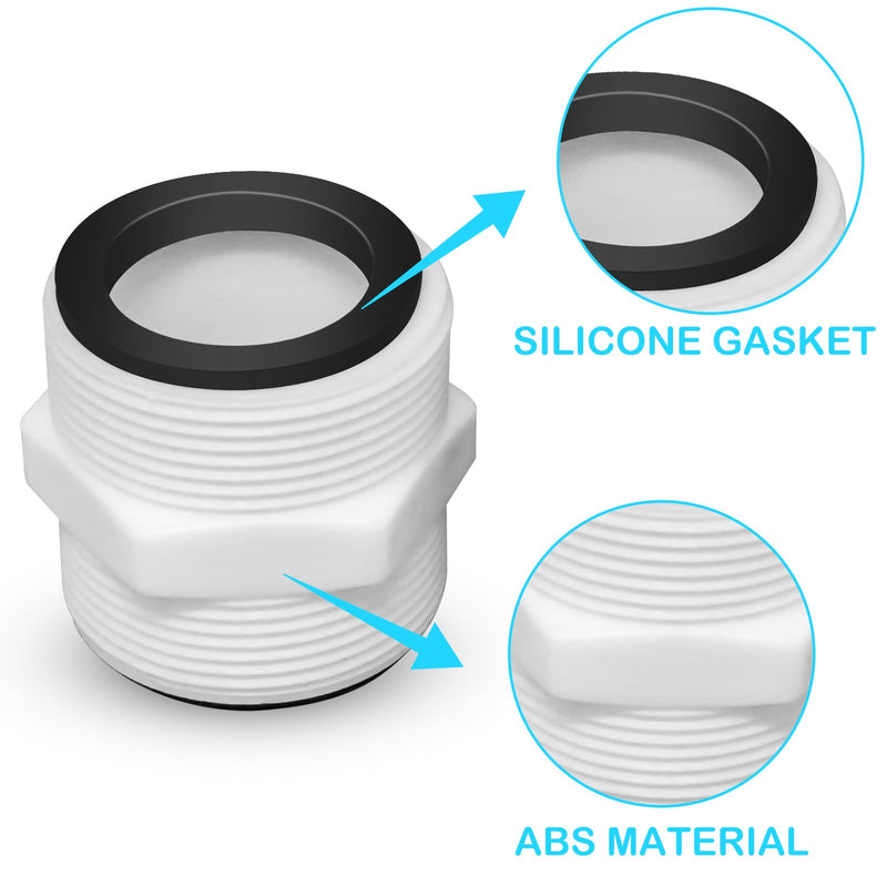 2Pcs 1.5’to 1.5’ Pool Hose Adapter, Pool Hose Connector Coupling Above Ground Pool Hose Adapter Compatible with Intex, Garden Hose Extender with 2 Rings Gaskets for 1.5 Inch Above Ground Pool Hose 2pcs
