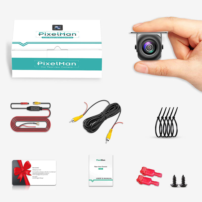 PixelMan Backup Camera,Rear View Reversing Camera for Car Truck SUV RV | PMD2A Reversing Camera, HD Metal 170° Wide Angle Universal Vehicle Rear View Camera, Super Night Vision IP69 Waterproof Black