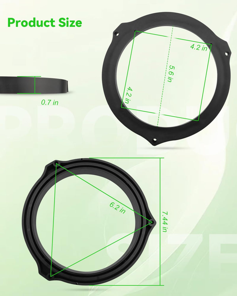[AUSTRALIA] - 6.5 Inch Front Rear Door Speaker Adapter Fit for Ford Fusion Transit Focus Edge Fiesta Mondeo Mk4 6-1/2 Aftermarket Speaker Adapter 2PCS 