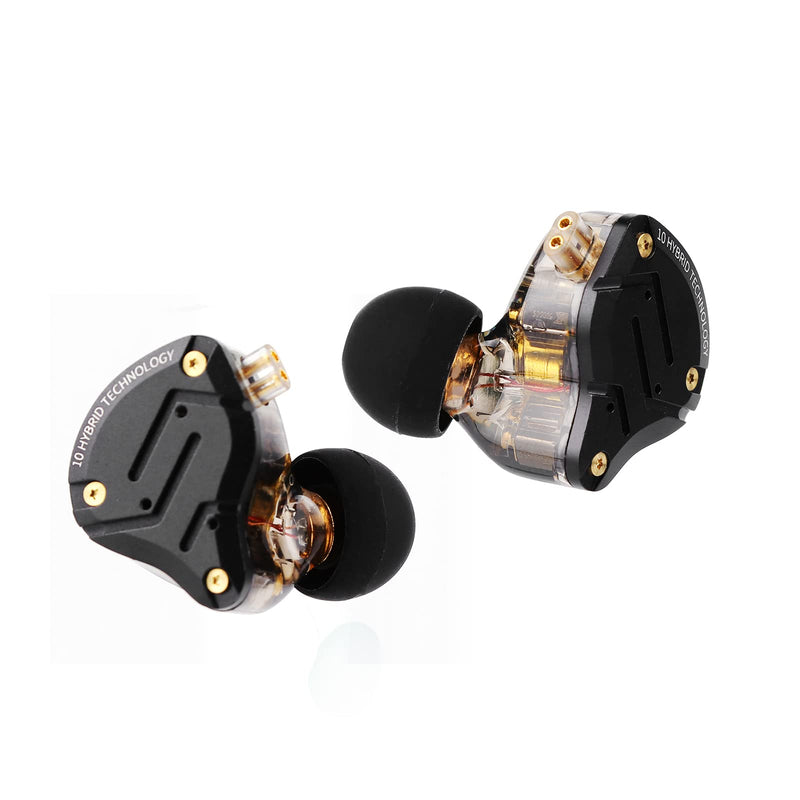 Linsoul KZ ZS10 Pro in Ear Earphones(Without Mic, Dark Black) +Tripowin Zonie 16 Core Cable(Recessed 2pin, 3.5mm, Violet)