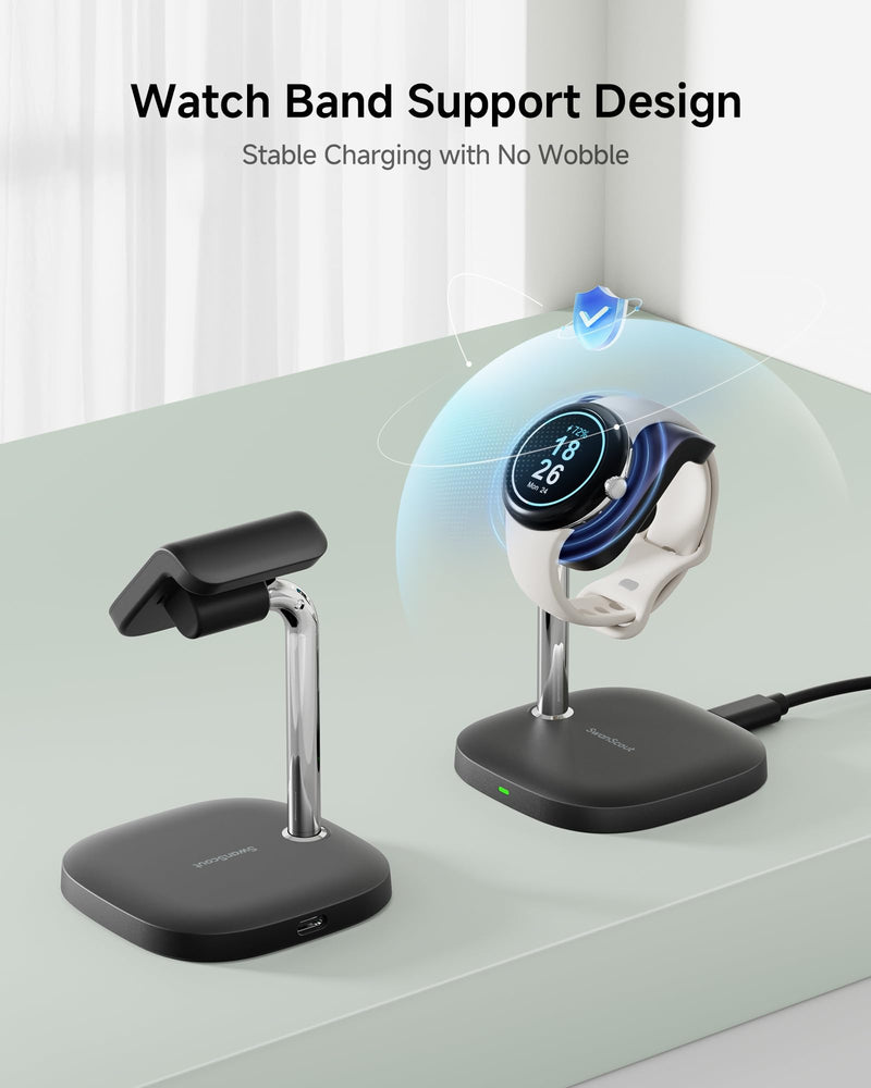 SwanScout Charger Stand for Google Pixel Watch 3/2 (Not for Pixel Watch 1), 1800mAh Portable Charger for Google Pixel Watch 3/2