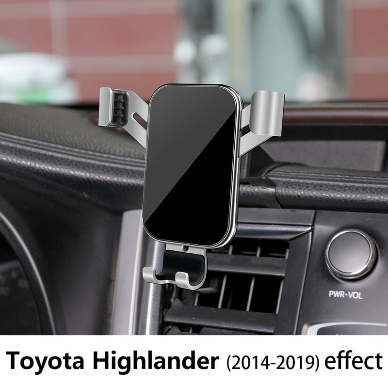 Car Phone Holder for Toyota Highlander 2014 2015 2016 2017 2018 2019 and Toyota Highlander Hybrid 2014-2019 Auto Accessories Best Cell Phones Mount Cellphone Mobile Cradle Charging GPS Stand for Toyota Highlander 2014-2019