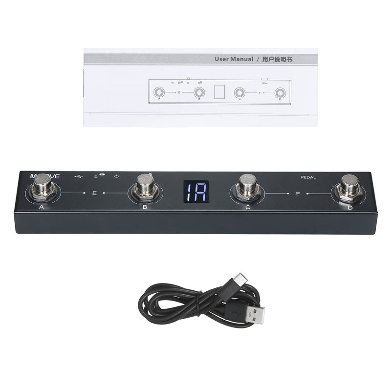 BT MIDI Foot Controller Wireless MIDI Controller Rechargeable 4 Buttons Pedal APP Control Chocolate Rechargeable Midi Controller