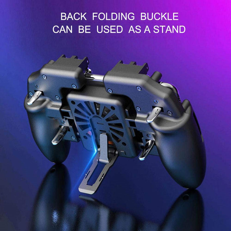 PUBG Mobile Controller Joystick Turnover Button Gamepad for PUBG iOS Android Six Finger Operating Gamepad With Cooling Fan