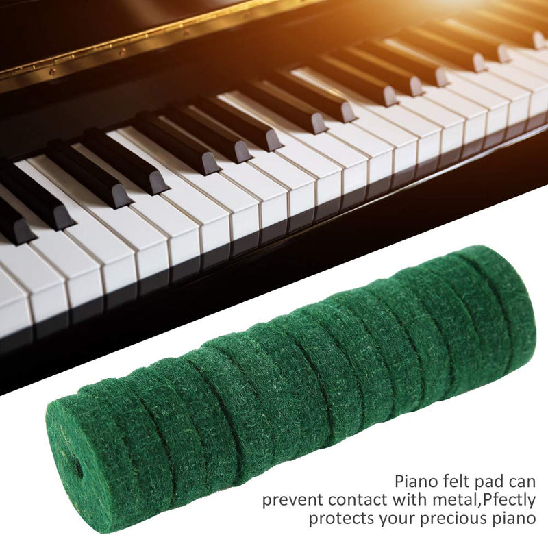 Piano Felt Pad 180PCS 22mm Dia Pure Wool Round Keyboard Balance Washers Piano Parts Replacement (Green)