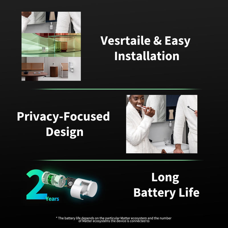 Aqara Motion and Light Sensor P2, Matter Over Thread, Requires 2-in-1 Matter Controller & Thread Border Router, Motion Detector with Light Sensor, Supports Apple Home, Alexa and SmartThings