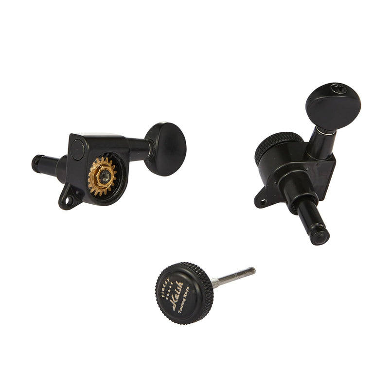 [AUSTRALIA] - 6 Inline Guitar Locking Tuners 18:1 Guitar Tuning Keys Pegs Locking Tuning Machine Heads with Oval Button for ST/Tele/Electric Guitars Black 