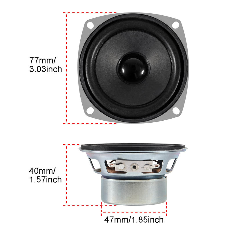 [AUSTRALIA] - 4PCS 10W Mini 3" HiFi Full Range Speaker 8 Ohm Anti-Magnetic Audio 2.0/2.1 Home Stereo Woofer Loudspeaker 90dB High Sensitivity for DIY Boom Box Satellites Speaker 