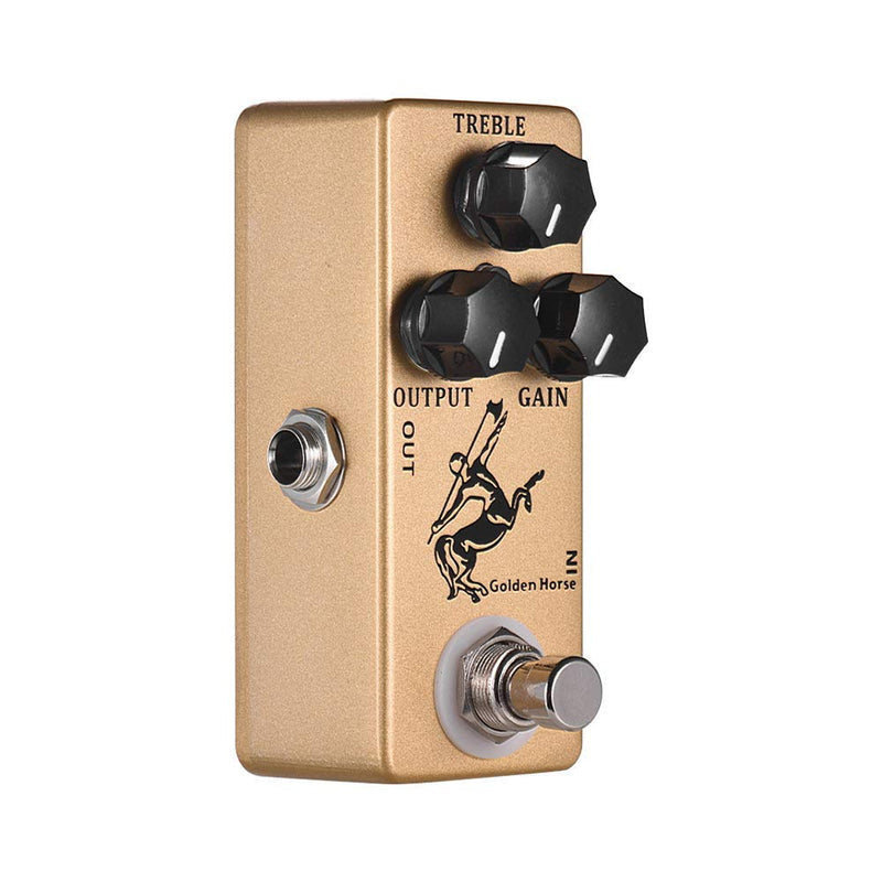 Overdrive Function Guitar Effect Pedal with True Bypass for Electric Guitar (Golden Horse) Golden Horse