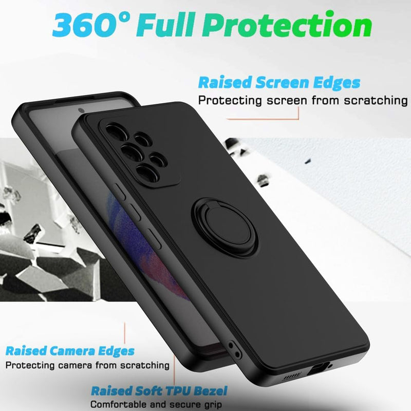 for Gabb Phone 3 Pro Case with Screen Protector,for Gabb Phone 3 Pro Phone Case Magnetic Car Ring Kickstand Slim Soft Silicone with Full Camera Protection Shockproof Cover for Gabb Phone 3 Pro Blue