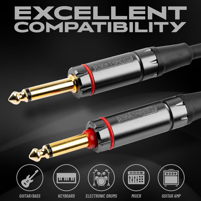 by Gator Cases Headliner Series Premium 20 Ft Straight to Straight Guitar Instrument Cable with Quiet Switch Technology (GCWH-INS-20QT) 20 Feet Quiet - Straight