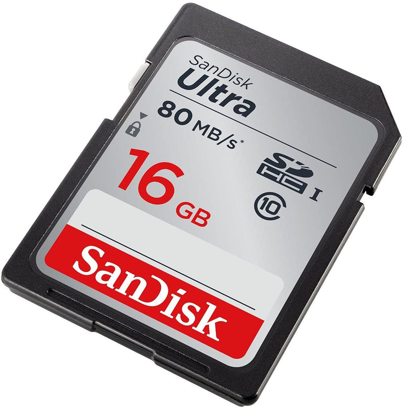 SanDisk Ultra 16GB Class 10 SDHC UHS-I Memory Card up to 80MB/s (SDSDUNC-016G-GN6IN)