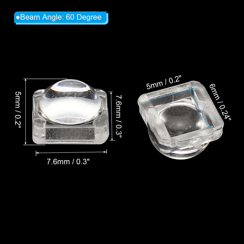 PATIKIL LED Convex Lens 20 Pack 60° Beam Angle Acrylic LED Optical Convex Condenser Lens for 5050 LED Strip Lamp Beads 60 Grad