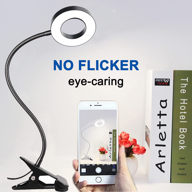 Yeegras Clip on Light, Eye Protection Book Light for Reading in Bed, Dimmable Brightness & Adjustable Gooseneck Reading Lamp, Warm/Cool Light with Clamp