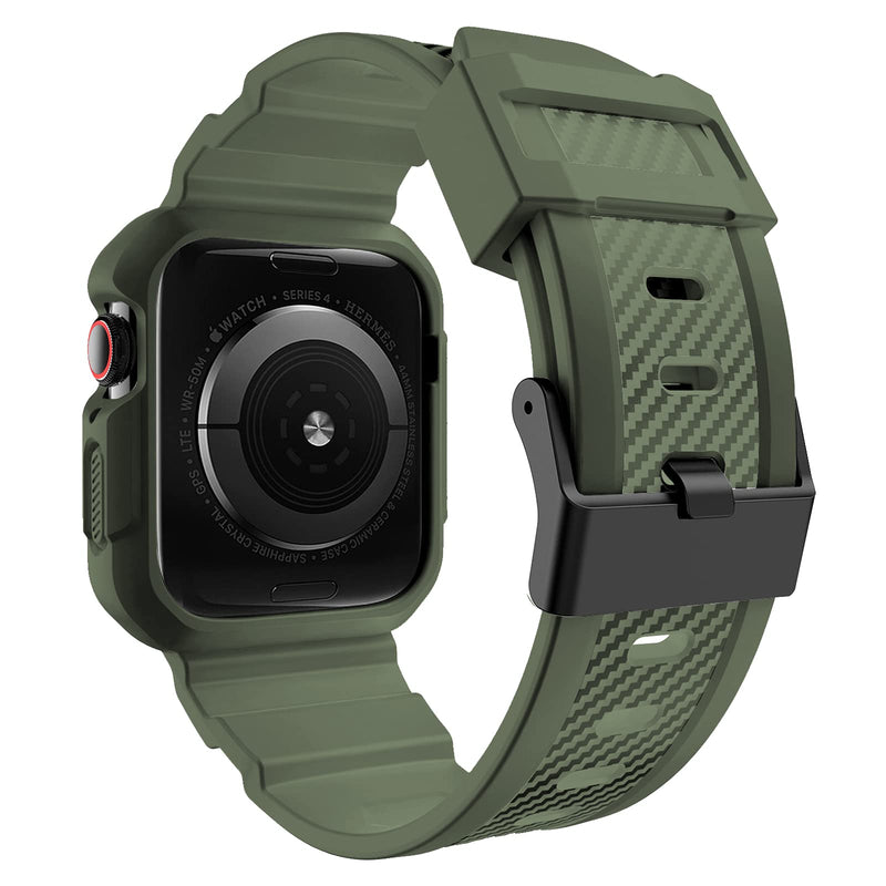 OROBAY Compatible with Apple Watch Band with Case 41mm 40mm 38mm, Matte Black and Army Green