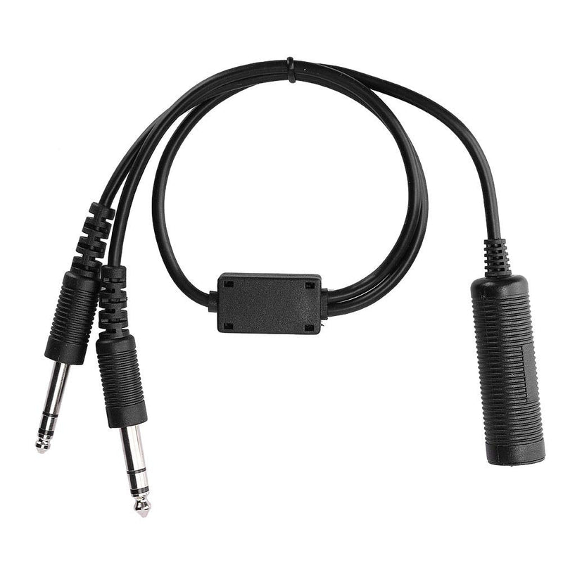 Mugast U 174 Headset Adapter,Portable Headphone Adapter Cable for Helicopter to General Aviation Dual Plugs -