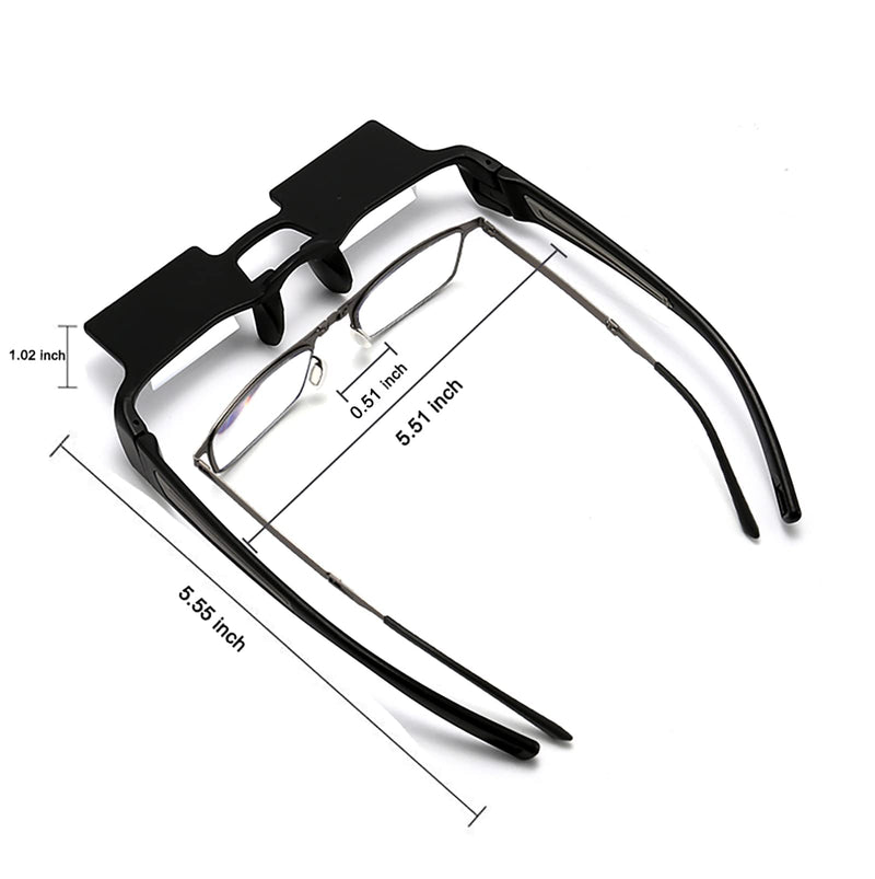 Lazy Glasses Laying Down Light Prism Glasses 90°Angle Prism Glasses Neck Relaxer for Lying down Reading and Watching Black