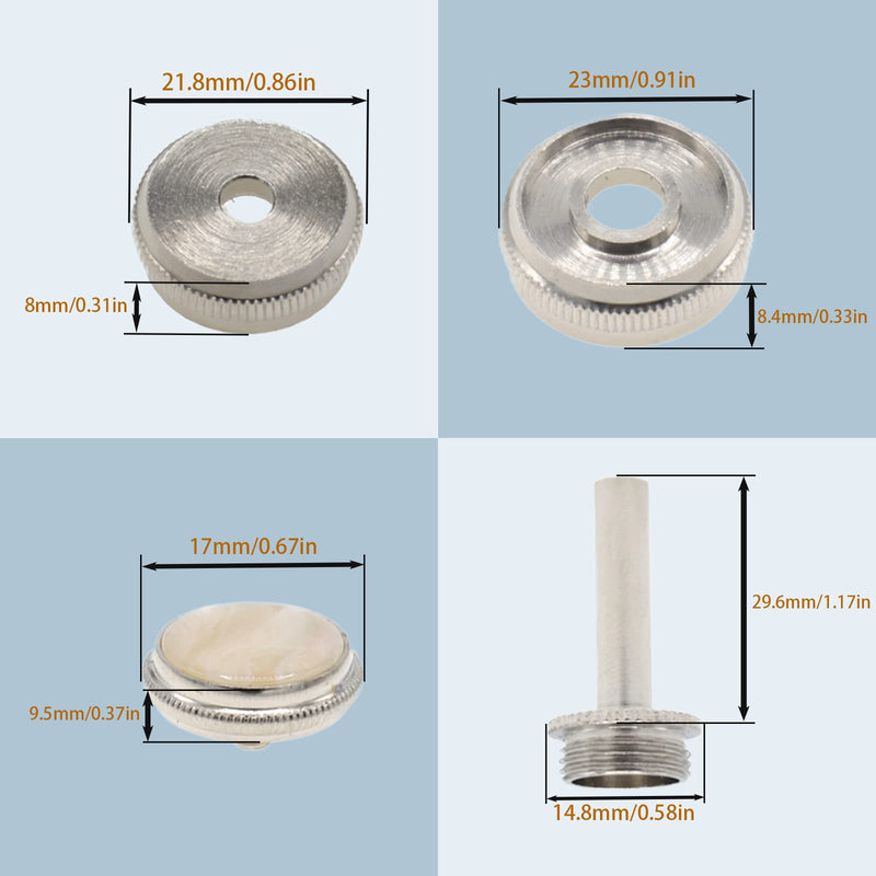 CashBeat Trumpet Repair Kit, Silver Trumpet Valve Cap Buttons, Piston Spring, Valve Spring Screw Parts, Essential Replacement Parts for Wind Instruments