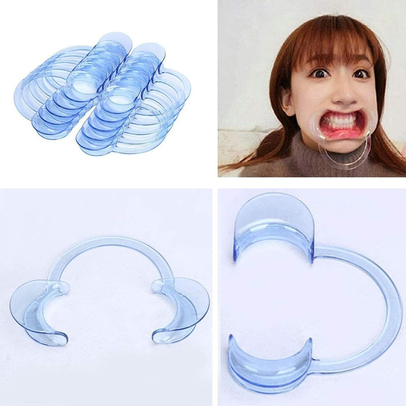 C-Shape Mouth Opener Mouth Lip Opener Mouth Separator Cheek Holder Intraoral Lips Mouth Opener C Shape Cheek Retractor Tools for Mouth Opener Challenge for Dental Care and Party Game Pack of 10