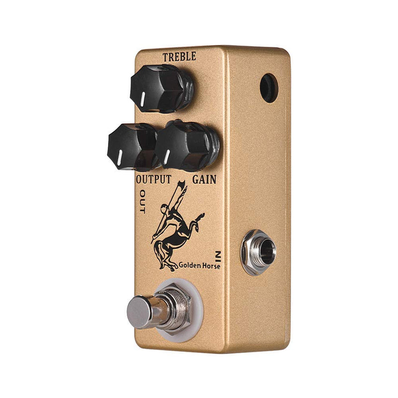 Overdrive Function Guitar Effect Pedal with True Bypass for Electric Guitar (Golden Horse) Golden Horse