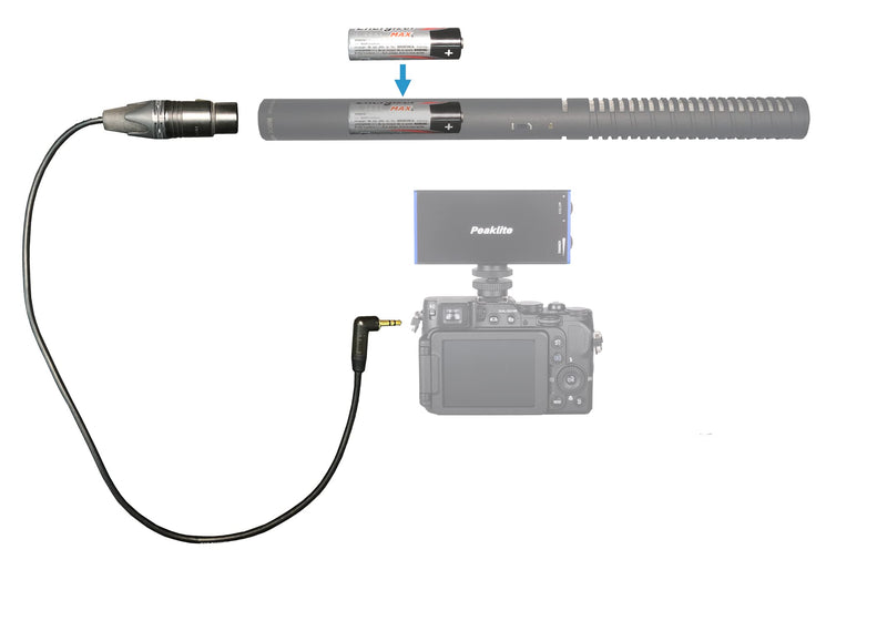 PL-C07 3-pin XLR Female to 3.5mm Right-Angle Plug Cable 18", Microphone Cable for DSLR, Mirrorless Camera, MKE600, NTG2, NTG4
