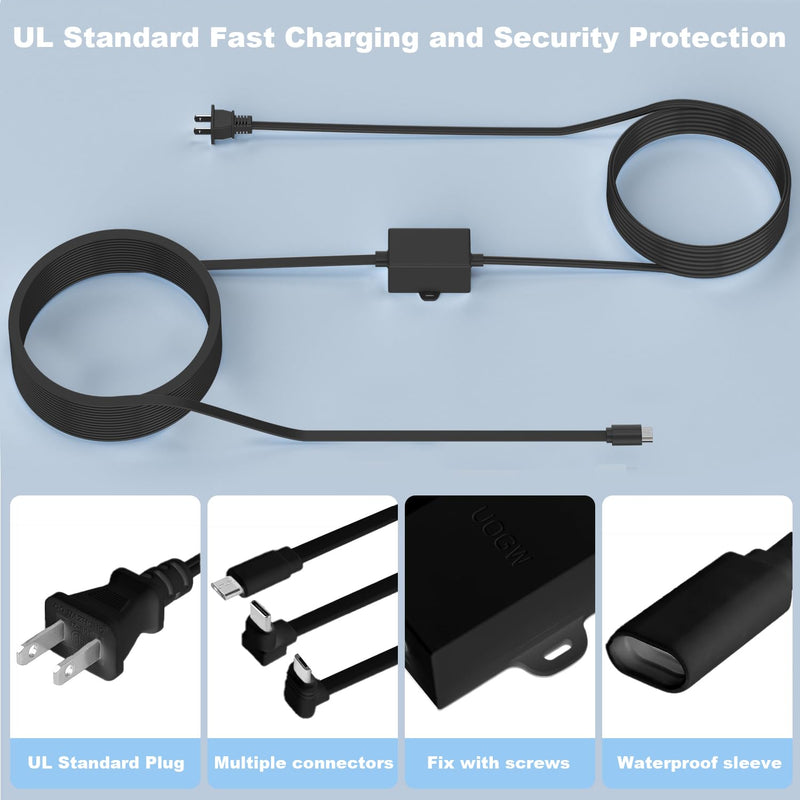 [AUSTRALIA] - Uogw 50Ft/15m Outdoor Power Adapter Compatible with Wyze Cam V4,Wyze Cam Pan V3/V2,Wyze OG,Wyze Cam V3 and V3 Pro,WYZE Battery Cam Pro,Replace for WYZE Plug,Waterproof Power Cable for Wyze Cam-Black 