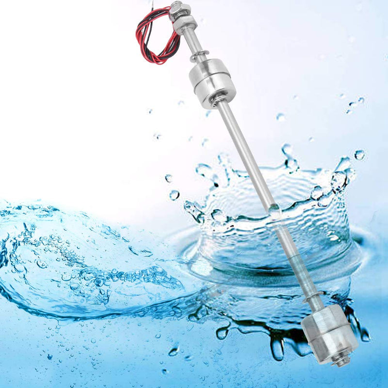 Float Switch Stainless Steel 250 mm, Wired Water Level Sensor, Double Ball Float Switch Made of Stainless Steel for Tank Basins