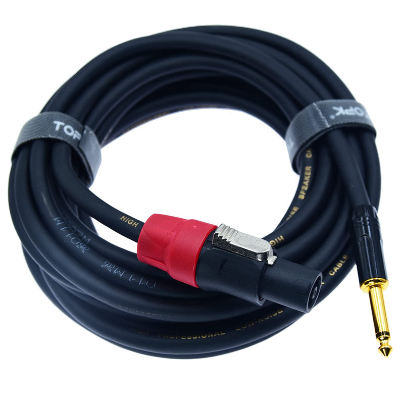 Speak on 2Pcs Professional Speakon to 1/4 Inch ts Speaker Cable for pa Jack Pair 14 awg Gauge Male Audio Port Plug Amplifier Connection dj amp Heavy Duty bocina Cord Wire ft with Twist Lock(3 feet) 3 feet