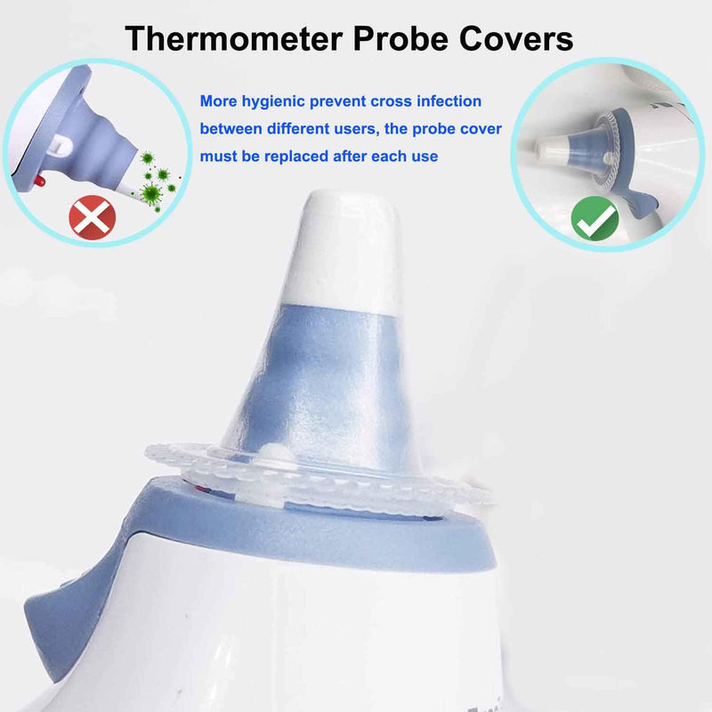 500X Ear Thermometer Probe Covers Refill Caps Lens Filters, Refill Covers Compatible with Braun Ear Thermometer, BPA Free and Disposable Digital Covers for Braun IRT 6520, IRT6020, IRT6500 Series 500