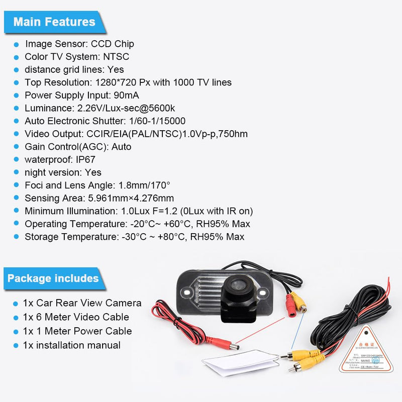 1280*720 pixels car rear view backup camera replacement for Mercedes-Benz C-Class Coupe Limousine W203 C30CDI C32 C55 C180 C200 C220 C230 C240 C270 C280 C320 C350 C203 CLC180 CLC220 CL200 CL203 Sport Model 4=BENZ4DJT