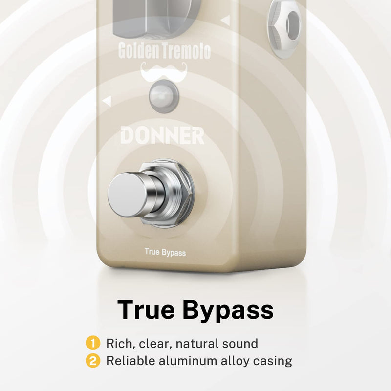 [AUSTRALIA] - Donner Tremolo Pedal, Golden Tremolo Guitar Pedal Analog Tremolo Effect Pedal for Electric Guitar and Bass True Bypass 