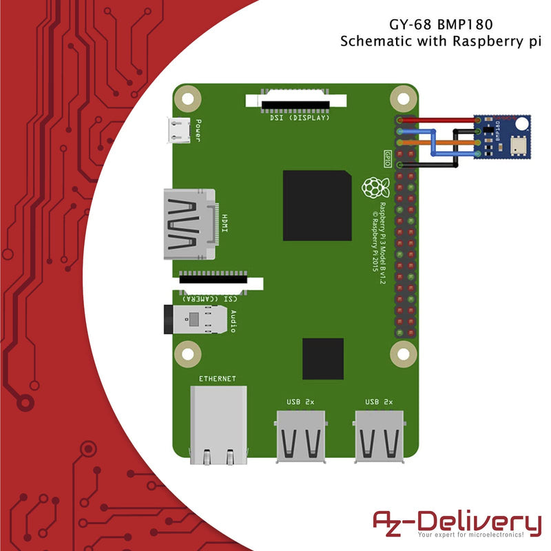 [AUSTRALIA] - AZDelivery ⭐⭐⭐⭐⭐ GY/BMP180 Barometric Pressure Sensor Module for Arduino and Raspberry PI 1x BMP 180 1 