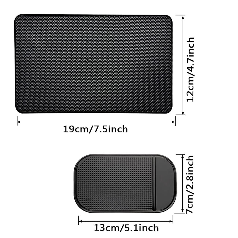 [AUSTRALIA] - 7 Pack Car Dashboard Anti-Slip Mat, 2 Sizes Heat Resistant Sticky Non-Slip Ripple Dash Grip Silicone Pad for Cell Phone Sunglasses Keys by ACKLLR,Black 
