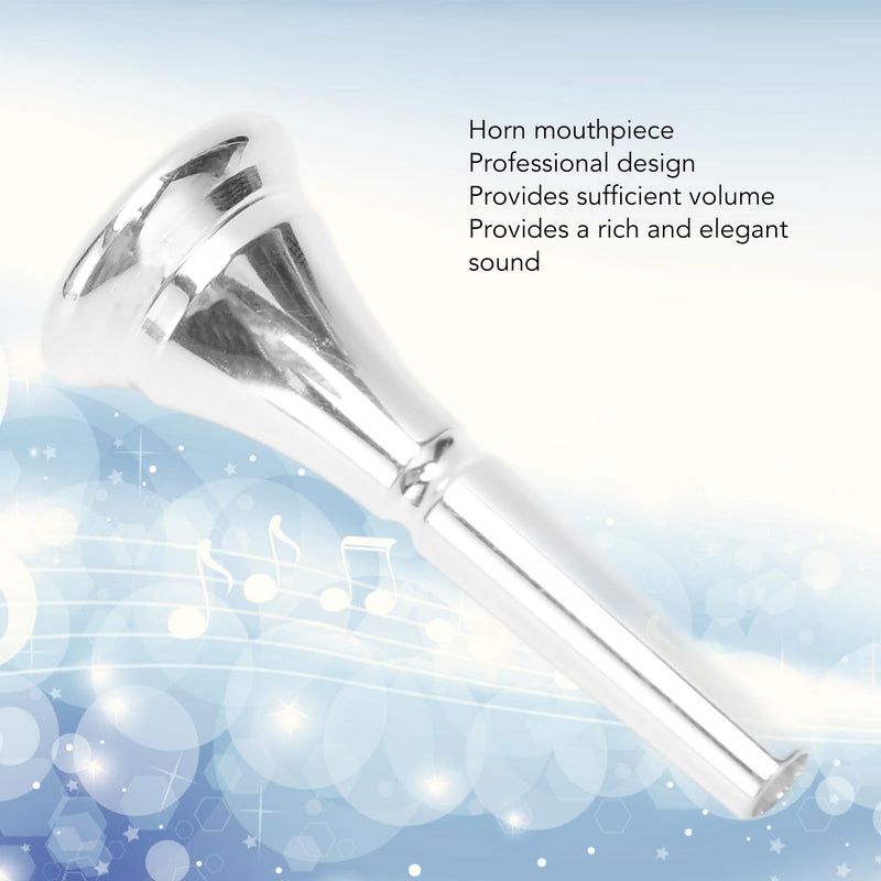 Silver Horn French Horn Mouthpiece Brass Standard Replacement for Novice and Professional Players Silver
