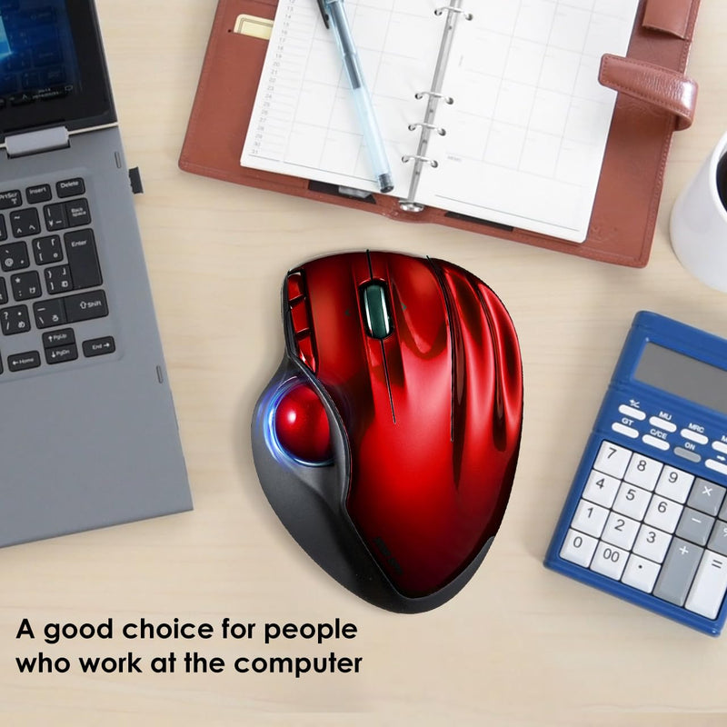 SANWA Wired Trackball Mouse GMATB44RN + Purple 34mm Trackball Replacement Ball Set, Computer Rollerball Mice, 400/800/1200/1600 DPI, Compatible MacBook, Laptop, Windows, macOS, Chrome OS