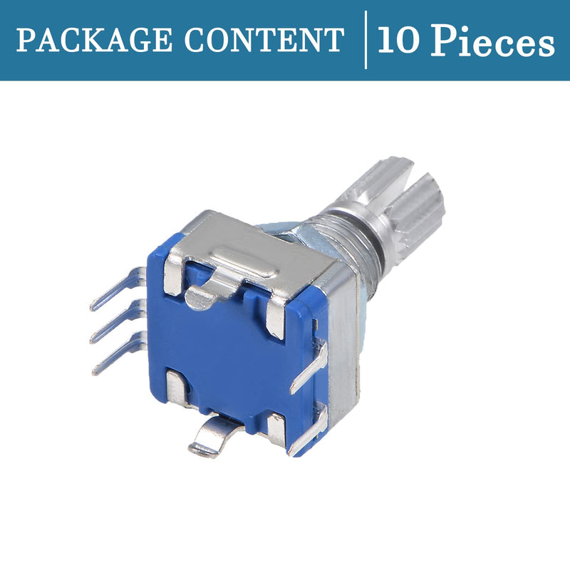 QUARKZMAN EC11 Encoder Code Switch Potentiometer 360 Degree Rotation for Volume Control or Data Selection on LED or LCD Display [7 Pins 15 mm Wave] Pack of 10
